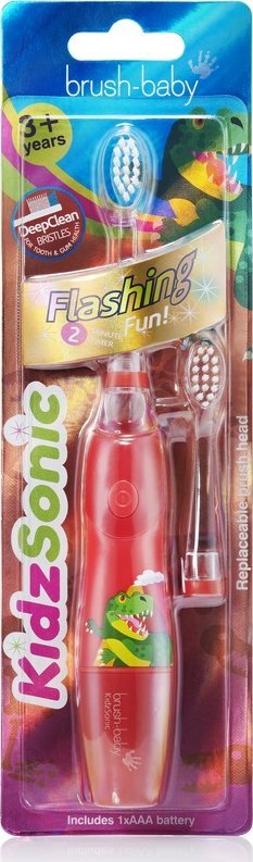 фото Електрична зубна щітка Brush-Baby Kidzsonic Dinosaur Red
