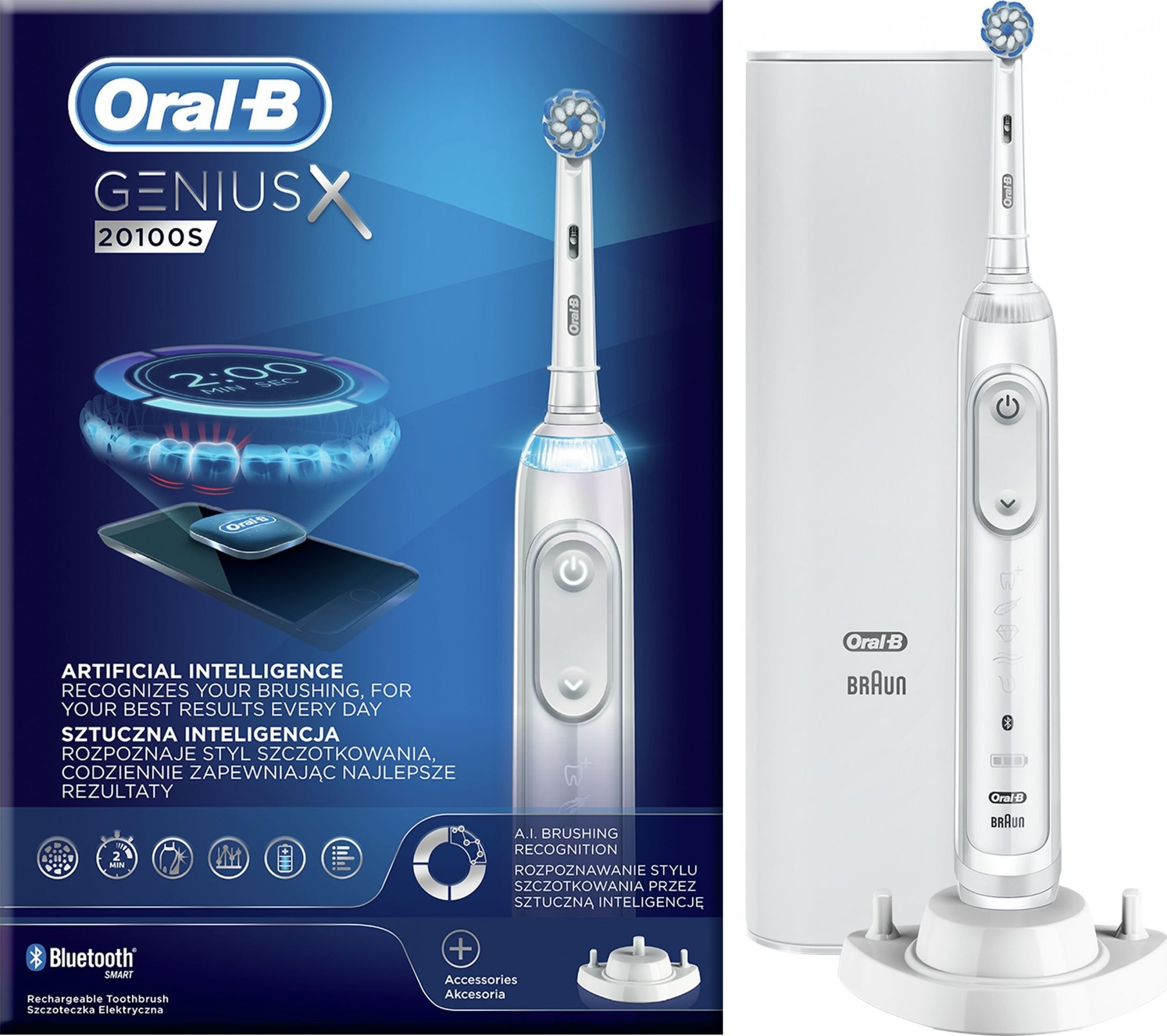 фото Електрична зубна щітка Oral-B Genius X 20100S White