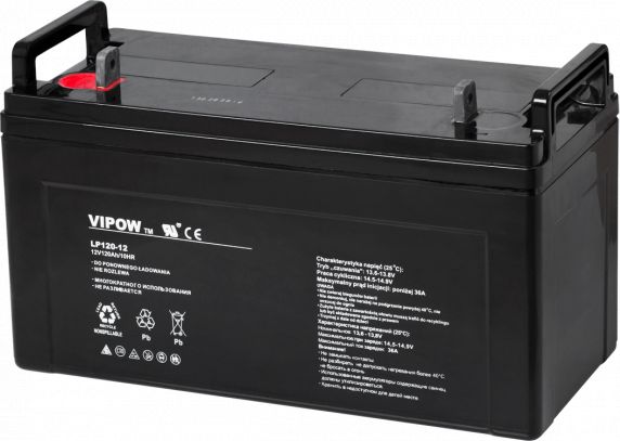 фото Акумулятор для ДБЖ/інвертора Vipow 12 V/120 Ah (BAT0229)