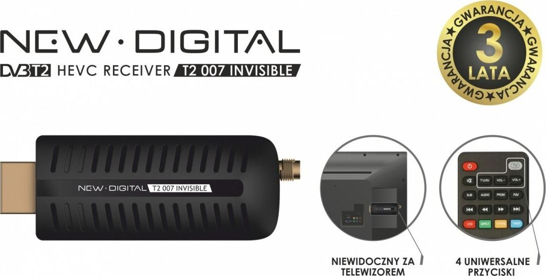 фото TV-тюнер зовнішній New Digital T2 007 Invisible