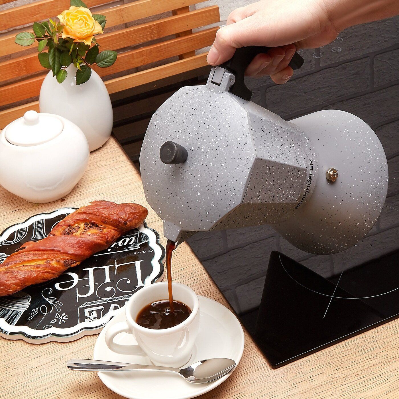 фото Кавоварка гейзерна Konighoffer 12tz Grey Stone Marble