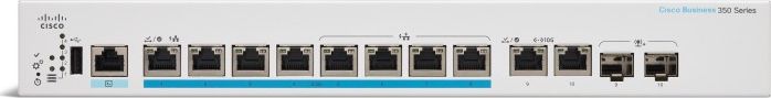 фото Комутатор керований 3 рівня Cisco CBS350-8MP-2X