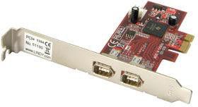 Kontroler Lindy PCIe x1 - 2x FireWire 400 (51180)
