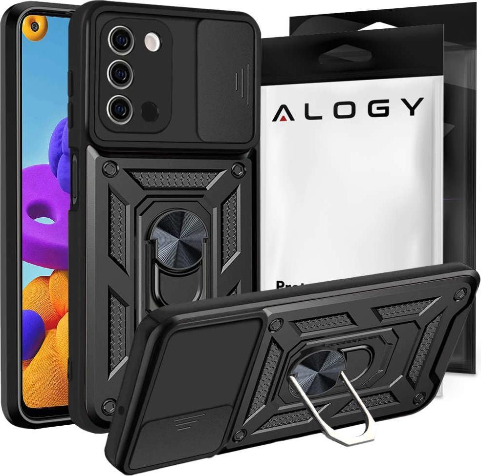 Alogy Etui z osłoną aparatu Alogy Camshield Stand Ring do Samsung Galaxy A03s 166mm czarne 1