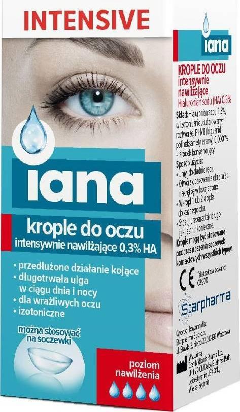 STARPHARMA IANA Krople do oczu INTENSIVE intensywnie nawilżające 0,3% HA 10ml STARPHARMA 1