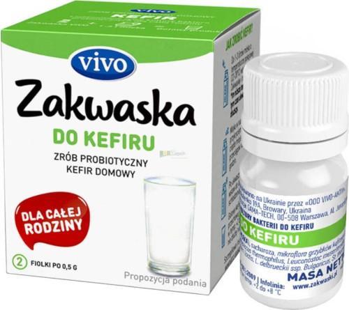 Vivo Kefir domowy VIVO żywe kultury bakterii probiotyk opakowanie 2 x 0,5g ZAKWASKI 1