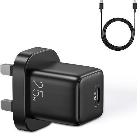 Ładowarka Joyroom Joyroom mała szybka ładowarka USB Typ C PD 25W wtyczka UK czarny + kabel USB Typ C - USB Typ C (L-P251) 1