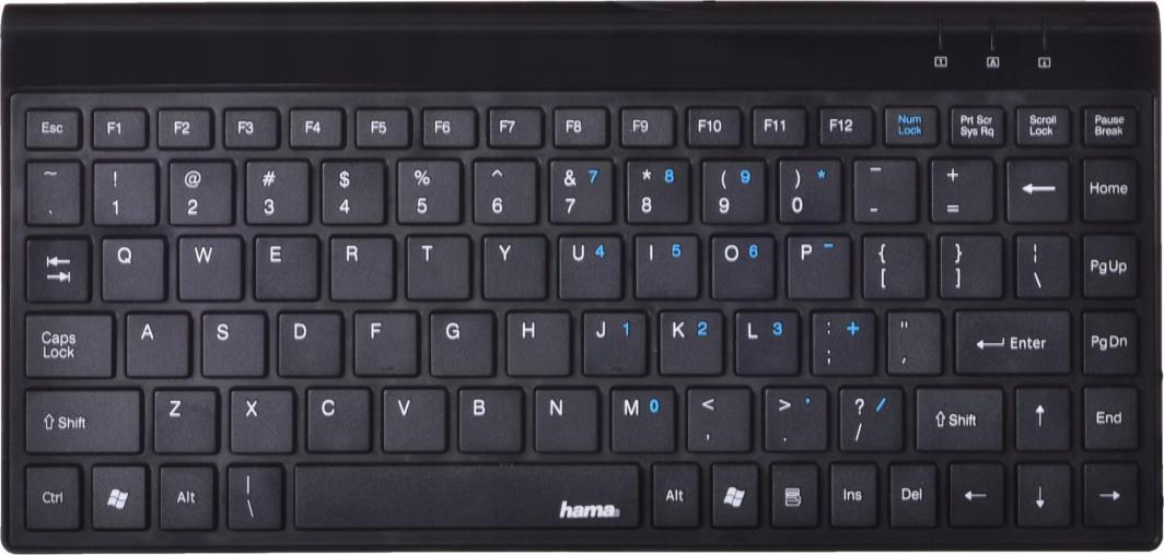 Klawiatura Hama Slimline Mini SL720 Bezprzewodowa Czarna US 1