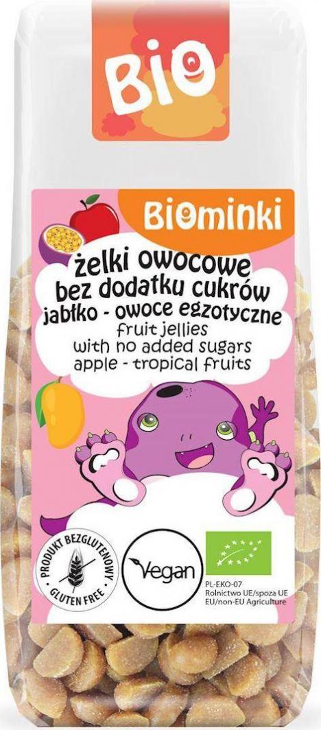 Biominki ŻELKI OWOCOWE BEZ DODATKU CUKRÓW JABŁKO - OWOCE EGZOTYCZNE BIO 75 g - BIOMINKI 1