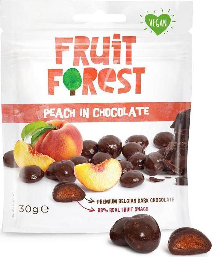FRUIT FOREST Owocożelki z brzoskwinią w czekoladzie Fruit Forest, 30g 1