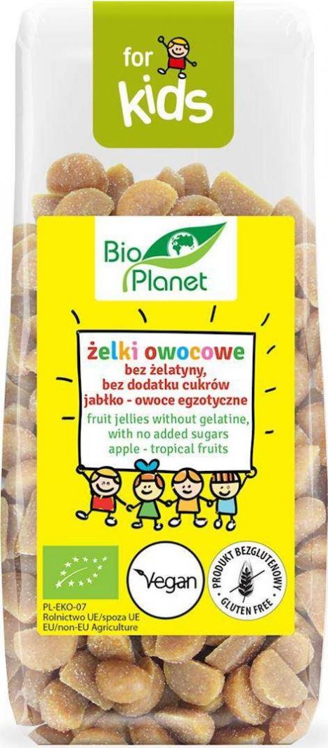 Bio Planet ŻELKI OWOCOWE BEZ ŻELATYNY BEZ DODATKU CUKRÓW JABŁKO - OWOCE EGZOTYCZNE BIO 100 g - BIO PLANET 1