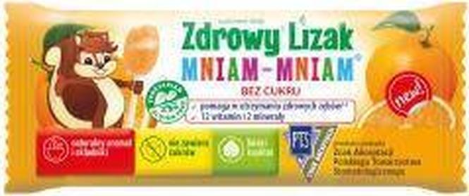 Zdrowy Lizak Zdrowy Lizak Mniam-Mniam o smaku pomarańczy Starpharma, 6g (płaski) 1