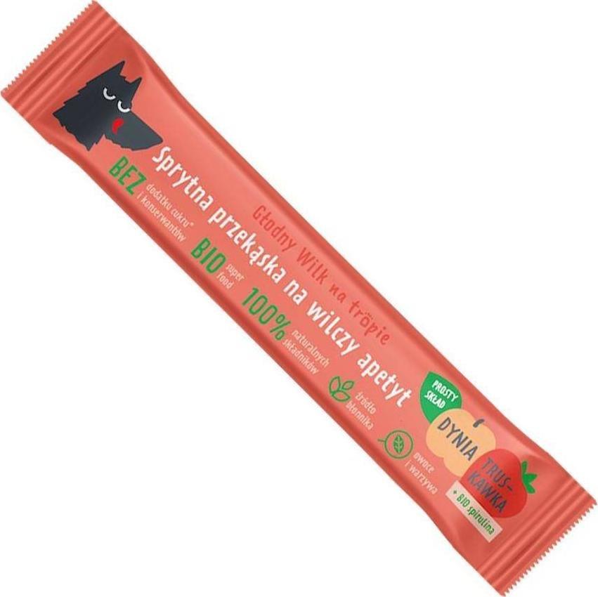Głodny Wilk Na Tropie Batonik truskawka-dynia ze spiruliną Głodny Wilk, 20g 1