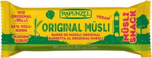 RAPUNZEL BATON MUSLI Z RODZYNKAMI I PRAŻONYMI ORZECHAMI LASKOWYMI BIO 50 g - RAPUNZEL 1