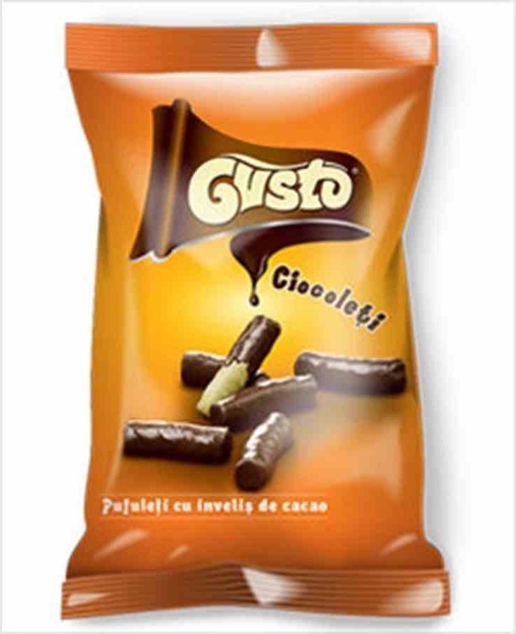 Gusto Pufuleti Chrupki kukurydziane w czekoladzie Gusto Pufuleti, 50g 1