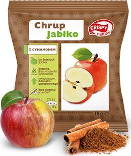 Crispy Natural Jabłko z cynamonem plasterki 18g CRISPY 1
