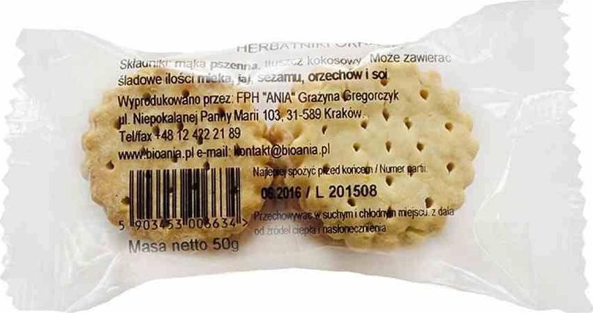 Ania Herbatniki okrągłe, 50g 1