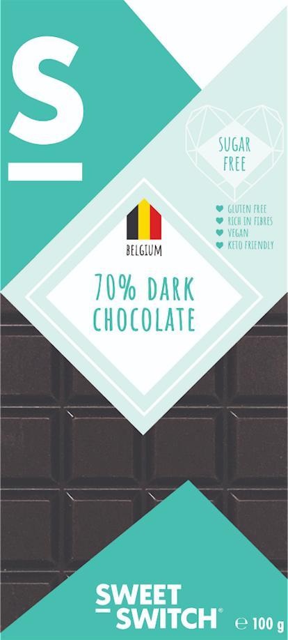 Sweet Switch Czekolada gorzka 70% bez dodatku cukru 100g SWEET SWITCH 1