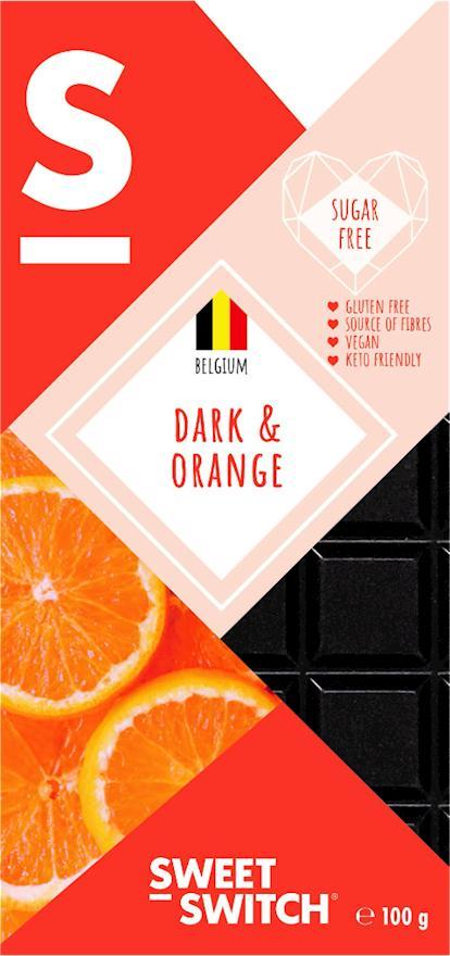 Sweet Switch Czekolada gorzka z pomarańczą bez dodatku cukru 100g SWEET SWITCH 1