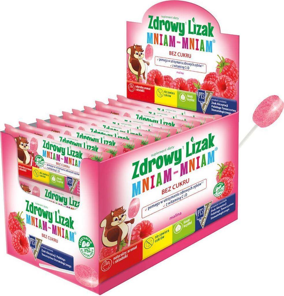 STARPHARMA Zdrowy lizak MALINA Mniam-Mniam bez cukru display 40 szt STARPHARMA 1
