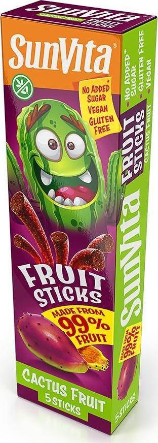 Sunvita Paluszki owocowe bez dodatku cukru - Owoc kaktusa Sunvita, 100g (5x20g) 1