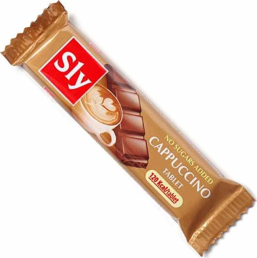 SLY Baton czekoladowy - cappuccino, bez dodatku cukru Sly Nutritia, 25g 1