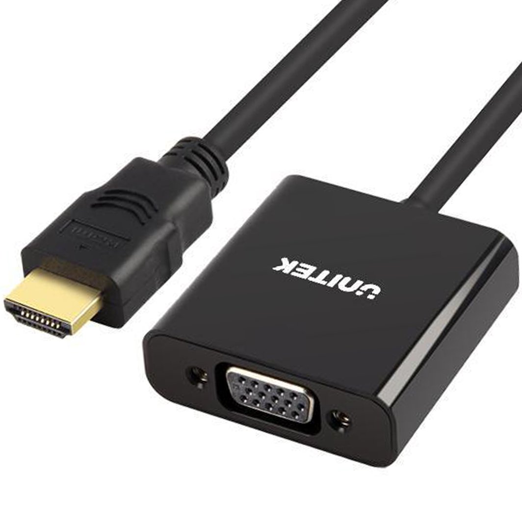 Adapter AV Unitek HDMI - D-Sub (VGA) + Jack 3.5mm czarny (Y-6333) 1