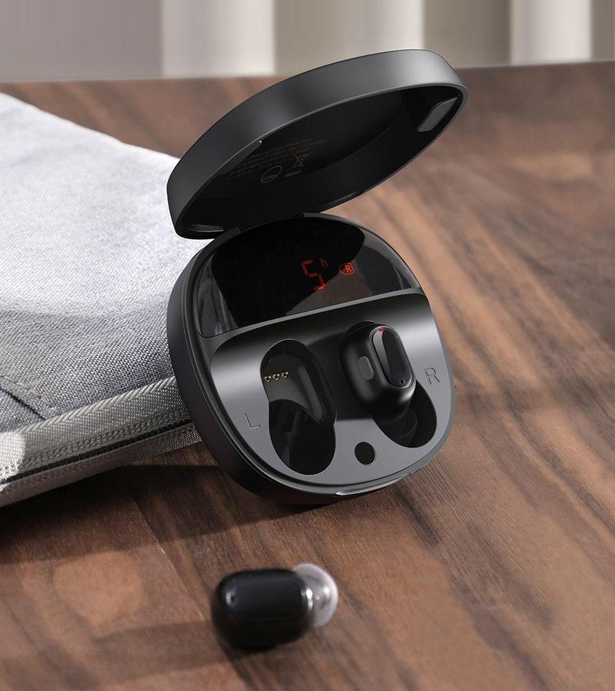Słuchawki Baseus Baseus Encok WM01 Plus TWS bezprzewodowe dokanałowe słuchawki Bluetooth 5.0 czarny (NGWM01P-01) 1