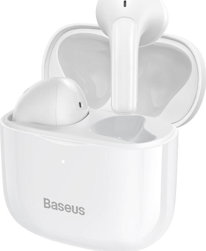 Słuchawki Baseus Baseus E3 bezprzewodowe słuchawki Bluetooth 5.0 TWS douszne wodoodporne IP64 biały (NGTW080002) 1