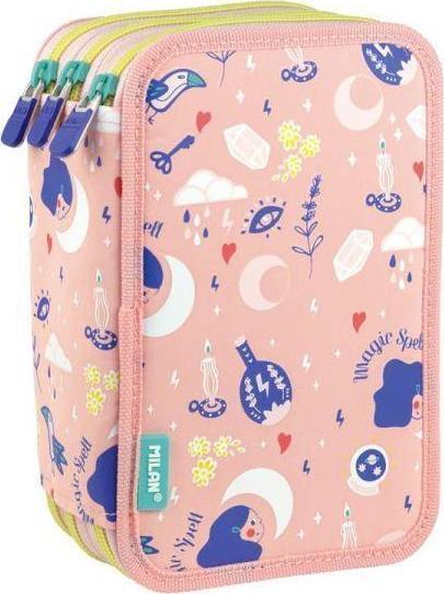 Piórnik Milan Piórnik 3 poziomowy z wyposażeniem MAGIC różowy 081364 MG MILAN 1