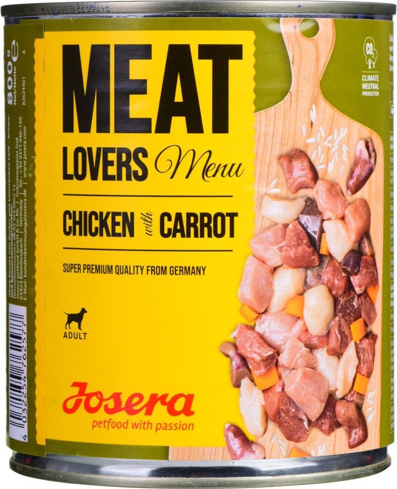 Josera Meatlovers Menu Kurczak z marchewką karma mokra dla psów 800g 1