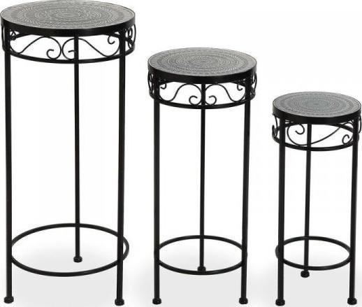 Bigbuy Home Stojak na doniczki Szary Metal (30 x 69 cm) (3 pcs) 1