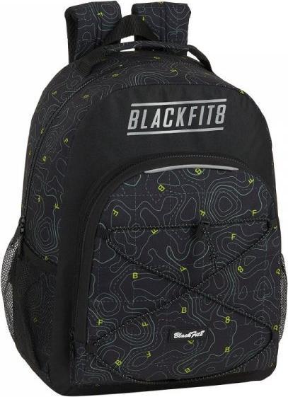 Blackfit8 Plecak szkolny BlackFit8 Topography Czarny Kolor Zielony 1