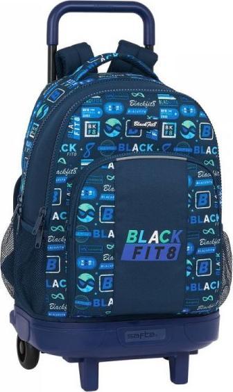 Blackfit8 Torba szkolna z kółkami BlackFit8 Logos Retro Granatowy 1