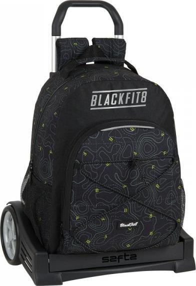 Blackfit8 Torba szkolna z kółkami BlackFit8 Topography Czarny Kolor Zielony 1