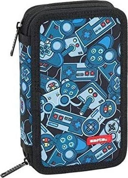Piórnik Safta Piórnik Podwójny Safta Welcome Gamers Niebieski (28 pcs) 1