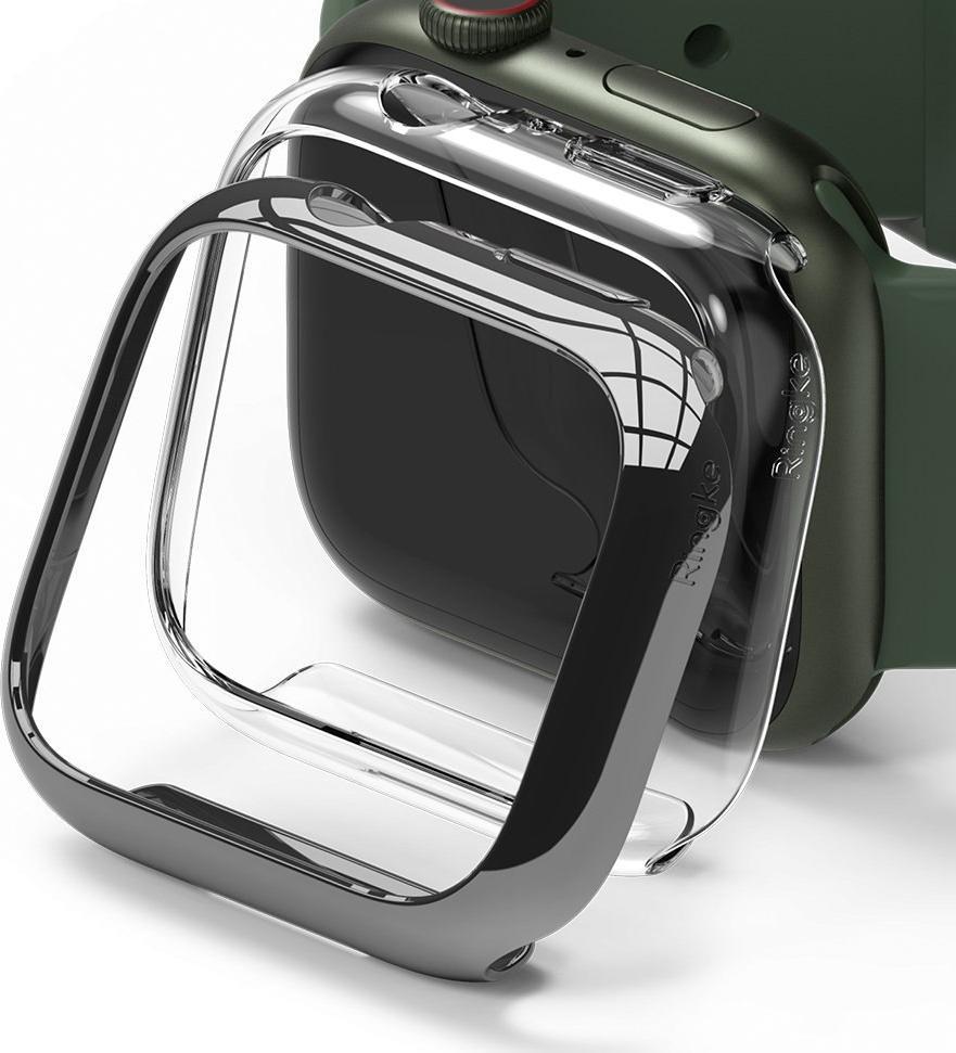 Ringke Ringke Slim Watch Case zestaw 2x etui na zegarem smartwatch Watch 7 41mm przezroczysty + ciemny chrom (S58995RS) 1