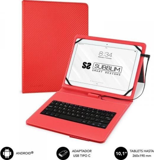 Subblim Torba na Tablet i Klawiaturę Subblim KEYTAB PRO 10.1" Czerwony 1
