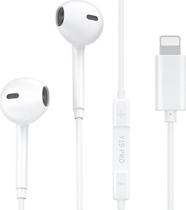 Słuchawki WK Design WK Design przewodowe słuchawki douszne Lightning biały (Y19 Pro white) 1
