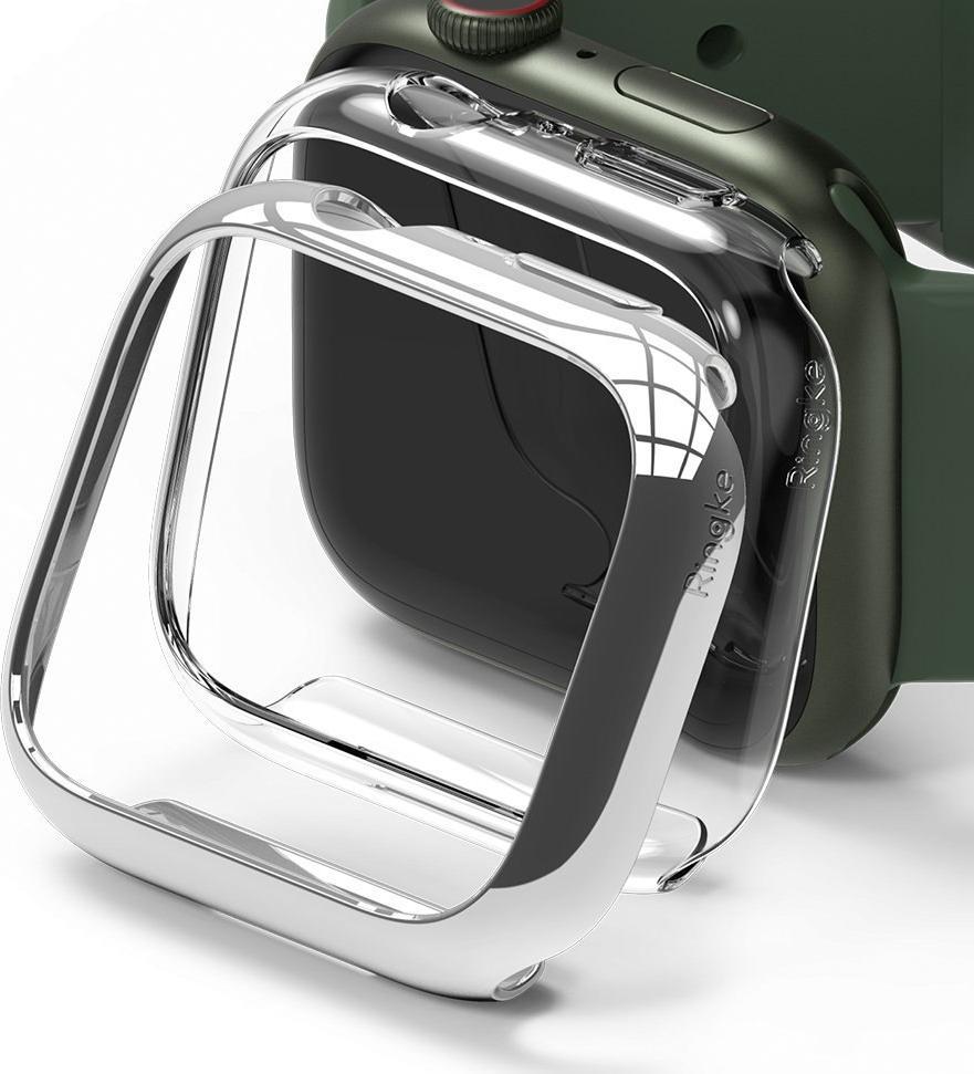 Ringke Ringke Slim Watch Case zestaw 2x etui na zegarem smartwatch Watch 7 41mm przezroczysty + chrom (S58993RS) 1