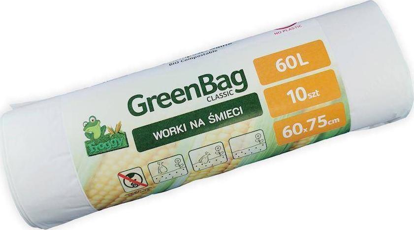 FROGGY (naczynia, sztućce, worki na odpa WORKI NA ODPADY BIO I ZMIESZANE (KOMPOSTOWALNE I BIODEGRADOWALNE) 60 L 10 szt - FROGGY (GREENBAG) 1