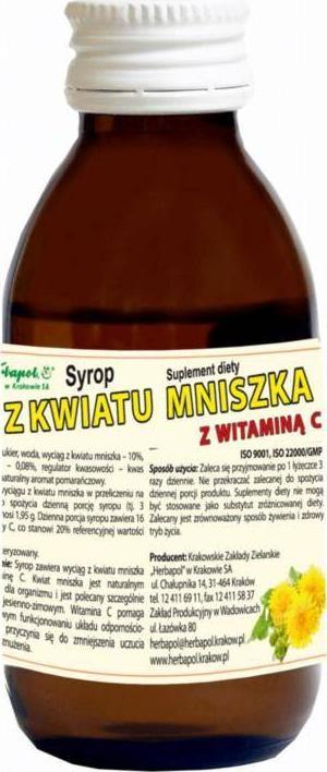 HERBAPOL KRAKÓW Herbapol Syrop z Kwiatu Mniszka z Wit. C 100 ml 1