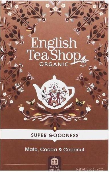 English Tea Shop Herbatka z yerba mate, kakao, imbirem, kokosem i lukrecją (20x1,75) BIO 35 g 1