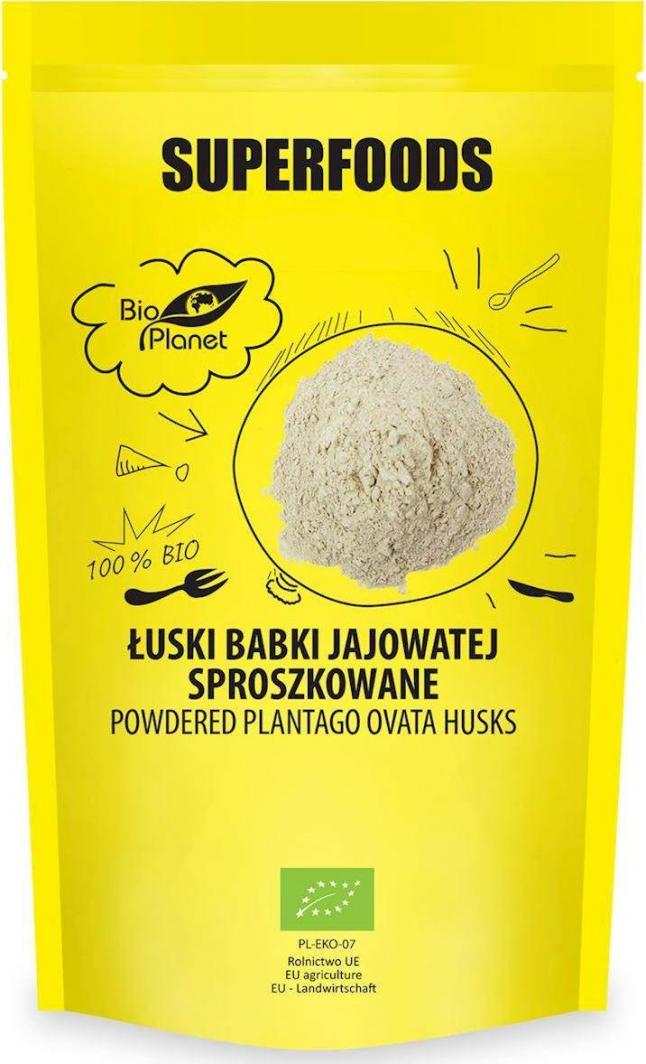BIO PLANET - seria SUPERFOODS ŁUSKI BABKI JAJOWATEJ SPROSZKOWANE BIO 150 g - BIO PLANET 1