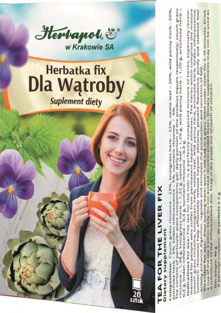 HERBAPOL KRAK&#211;W Herbata dla wątroby fix 20*2g HERBAPOL KRAKÓW 1