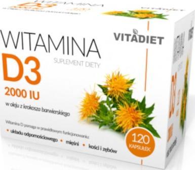 Vitadiet Vitadiet Akavit Witamina D3 2000 iu 120 kapsułek 1