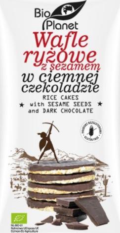 Bio Planet BIO PLANET Wafle ryzowe z sezamem w ciemnej czek. 1
