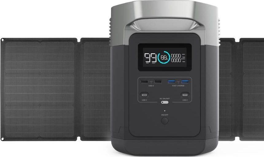Ecoflow Delta Powerstation 1260 Wh Mit Solarpanel 160 W EcoFlow Stacja zasilania Delta 1260 Wh + 2 x 110W Panel fotowoltaiczny