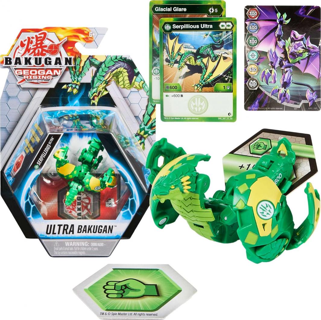 Figurka Spin Master Bakugan Geogan Rising Ultra Ventus Serpillious figurka + karty 1
