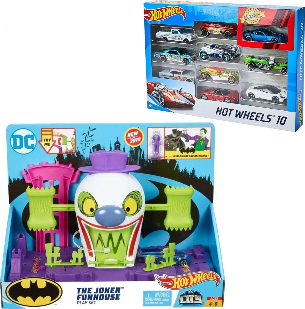 Mattel Hot Wheels duży zestaw Joker z figurką i pojazdami 1